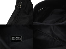 画像をギャラリービューアに読み込む, PRADA プラダ ホーボー ワンショルダーバッグ MV515 トライアングルロゴ ナイロン ブラック 美品 中古 4b004994
