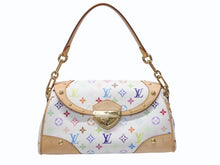 画像をギャラリービューアに読み込む, LOUIS VUITTON ルイヴィトン ビバリーMM ワンショルダーバッグ M40203 モノグラム マルチカラー ホワイト 村上隆 ゴールド金具 美品 中古 4b004996
