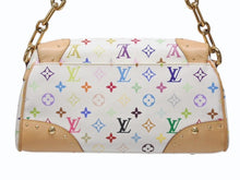 画像をギャラリービューアに読み込む, LOUIS VUITTON ルイヴィトン ビバリーMM ワンショルダーバッグ M40203 モノグラム マルチカラー ホワイト 村上隆 ゴールド金具 美品 中古 4b004996