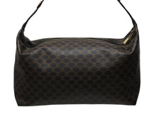 画像をギャラリービューアに読み込む, 極美品 CELINE セリーヌ ハンドバッグ ワンショルダーバッグ 2way マカダム柄 ヴィンテージ PVC レザー ブラック ブラウン 中古 4b004997