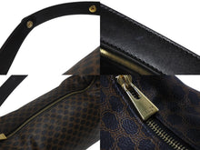画像をギャラリービューアに読み込む, 極美品 CELINE セリーヌ ハンドバッグ ワンショルダーバッグ 2way マカダム柄 ヴィンテージ PVC レザー ブラック ブラウン 中古 4b004997