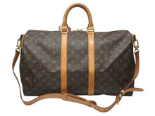 画像をギャラリービューアに読み込む, LOUIS VUITTON ルイヴィトン キーポル バンドリエール45 ボストンバッグ M41418 モノグラム ブラウン ゴールド金具 美品 中古 4b004999