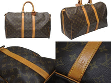 画像をギャラリービューアに読み込む, LOUIS VUITTON ルイヴィトン キーポル バンドリエール45 ボストンバッグ M41418 モノグラム ブラウン ゴールド金具 美品 中古 4b004999