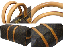 画像をギャラリービューアに読み込む, LOUIS VUITTON ルイヴィトン キーポル バンドリエール45 ボストンバッグ M41418 モノグラム ブラウン ゴールド金具 美品 中古 4b004999