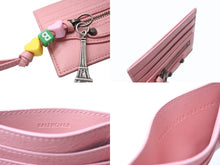 画像をギャラリービューアに読み込む, 新品同様 BALENCIAGA バレンシアガ Le City ルシティ パスケース カードホルダー チャーム付き 2000008574198 ラムスキン ピンク 中古 4b005002