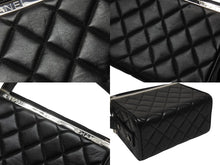 Load image into Gallery viewer, CHANEL シャネル バニティバッグ ハンドバッグ 4番台 ココマーク ラムスキン キルティング ブラック シルバー金具 美品 中古 4b005011