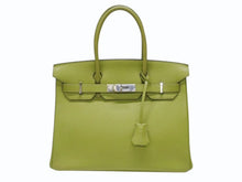 Load image into Gallery viewer, 極美品 HERMES エルメス BIRKIN バーキン 30 ハンドバッグ シェーブル アニスグリーン ◻︎I刻印 シルバー金具 内縫い 中古 4b005012