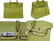 Load image into Gallery viewer, 極美品 HERMES エルメス BIRKIN バーキン 30 ハンドバッグ シェーブル アニスグリーン ◻︎I刻印 シルバー金具 内縫い 中古 4b005012