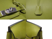Load image into Gallery viewer, 極美品 HERMES エルメス BIRKIN バーキン 30 ハンドバッグ シェーブル アニスグリーン ◻︎I刻印 シルバー金具 内縫い 中古 4b005012