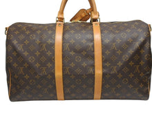 画像をギャラリービューアに読み込む, LOUIS VUITTON ルイヴィトン モノグラム キーポルバンドリエール50 ブラウン M41416 ボストンバッグ 美品 中古 4b005014