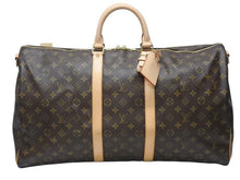 画像をギャラリービューアに読み込む, 極美品 LOUIS VUITTON ルイヴィトン キーポル バンドリエール55 ボストンバッグ M41414 モノグラム ブラウン 中古 4b005015