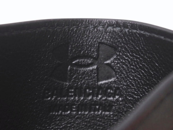 新品未使用 BALENCIAGA × UNDER ARMOUR バレンシアガ アンダーアーマー 25 Spring Collection ロゴ カードケース ブラック カーフスキン 817719 2ABLN 1000 中古 4b005018