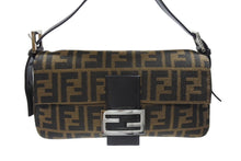 画像をギャラリービューアに読み込む, FENDI フェンディ マンマバケット ワンショルダーバッグ 26424 ズッカ柄 キャンバス レザー ブラウン シルバー金具 美品 中古 4b005922