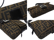 画像をギャラリービューアに読み込む, FENDI フェンディ マンマバケット ワンショルダーバッグ 26424 ズッカ柄 キャンバス レザー ブラウン シルバー金具 美品 中古 4b005922