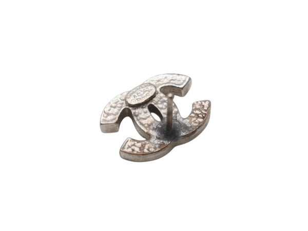 CHANEL シャネル ココマーク ピアス 重量約3.5g 09V刻印 ラインストーン メタル シルバー クリア 両耳用 良品 中古 4b005034