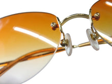 Load image into Gallery viewer, CHANEL シャネル ココマーク リムレス サングラス 4013 GP オレンジ ゴールド金具 サイズ59◻︎16 130 美品 中古 4b005035