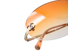 Load image into Gallery viewer, CHANEL シャネル ココマーク リムレス サングラス 4013 GP オレンジ ゴールド金具 サイズ59◻︎16 130 美品 中古 4b005035