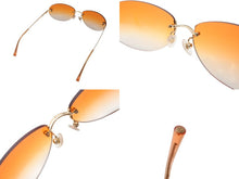 Load image into Gallery viewer, CHANEL シャネル ココマーク リムレス サングラス 4013 GP オレンジ ゴールド金具 サイズ59◻︎16 130 美品 中古 4b005035