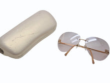 Load image into Gallery viewer, 極美品 CHANEL シャネル リムレス ココマーク サングラス メガネ 4108-B GP ラインストーン ブラウン ゴールド金具 中古 4b005036