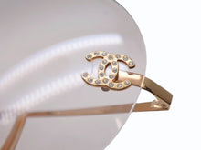Load image into Gallery viewer, 極美品 CHANEL シャネル リムレス ココマーク サングラス メガネ 4108-B GP ラインストーン ブラウン ゴールド金具 中古 4b005036