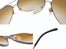 Load image into Gallery viewer, CHANEL シャネル ティアドロップ サングラス ココマーク 4189 イタリア製 メタル ブラウン シルバー金具 美品 中古 4b005037