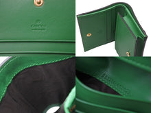 画像をギャラリービューアに読み込む, 新品未使用 GUCCI グッチ GGマトラッセ 二つ折り財布 723786 UM8IG 3219 GGマトラッセレザー グリーン ゴールド金具 中古 4b005047