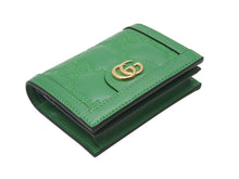 画像をギャラリービューアに読み込む, 新品未使用 GUCCI グッチ GGマトラッセ 二つ折り財布 723786 UM8IG 3219 GGマトラッセレザー グリーン ゴールド金具 中古 4b005047