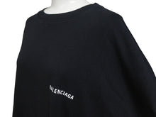 画像をギャラリービューアに読み込む, 極美品 BALENCIAGA バレンシアガ クルーネックカットソー ロゴプリント 641667TJVL4 コットン ブラック サイズM 中古 4b005049