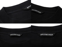 画像をギャラリービューアに読み込む, 極美品 BALENCIAGA バレンシアガ クルーネックカットソー ロゴプリント 641667TJVL4 コットン ブラック サイズM 中古 4b005049