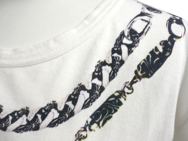 極美品 COMME des GARCONS コムデギャルソン × CHROME HEARTS クロムハーツ 半袖Tシャツ OT-T025 サイズL 2007年 クリスマス限定 中古 4b005053