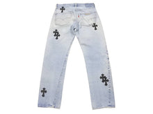 Load image into Gallery viewer, 新品未使用 CHROME HEARTS クロムハーツ クロスパッチ デニム パンツ リーバイス LEVI`S 501 オーダー サイズ31 ブルー 中古 4b005058