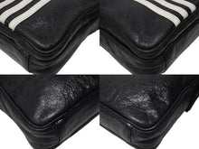画像をギャラリービューアに読み込む, BALENCIAGA × adidas バレンシアガ アディダス コラボ スモール クロスボディ ショルダーバッグ ブラック ラムスキン ロゴ 721850 美品 中古 4b005060