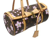 Load image into Gallery viewer, 新品同様 LOUIS VUITTON ルイヴィトン パピヨン ハンドバッグ M92009 モノグラム チェリーブロッサム ブラウン ピンク 村上隆 中古 4b005066