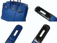 画像をギャラリービューアに読み込む, 極美品 HERMES エルメス BIRKIN バーキン35 ミコノス シルバー金具 トリヨンクレマンス ハンドバッグ □O刻印 中古 4b005067