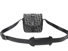 画像をギャラリービューアに読み込む, Christian Dior クリスチャンディオール ショルダーバッグ 04RU 0053 トロッター キャンバス レザー ブラック ガリアーノ期 美品 中古 4b005070