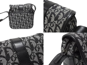 Christian Dior クリスチャンディオール ショルダーバッグ 04RU 0053 トロッター キャンバス レザー ブラック ガリアーノ期 美品 中古 4b005070