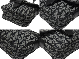 Christian Dior クリスチャンディオール ショルダーバッグ 04RU 0053 トロッター キャンバス レザー ブラック ガリアーノ期 美品 中古 4b005070