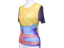 Load image into Gallery viewer, ISSEY MIYAKE イッセイミヤケ シアーカットソー IM31JK068 ナイロン マルチカラー サイズ2 美品 中古 4b005075