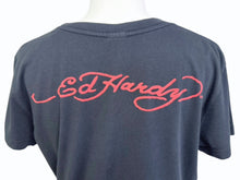 画像をギャラリービューアに読み込む, 極美品 Ed Hardy エドハーディ 半袖Tシャツ トップス サイズM ブラック プリント タトゥーデザイン 中古 4b005076