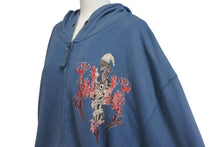 画像をギャラリービューアに読み込む, Ed Hardy エドハーディ グラフィックプリント ジップアップパーカー ネイビー ポリエステル サイズXL 美品 中古 4b005080