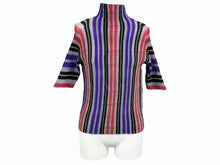 画像をギャラリービューアに読み込む, 極美品 ISSEY MIYAKE イッセイミヤケ PLEATS (T.) 半袖トップス PP68FK845 サイズ3 プリーツ マルチカラー 中古 4b005081