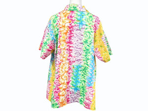 極美品 ISSEY MIYAKE イッセイミヤケ アロハシャツ オープンカラーシャツ RG12048 サイズ9 マルチカラー ココナッツボタン 花柄 中古 4b005082