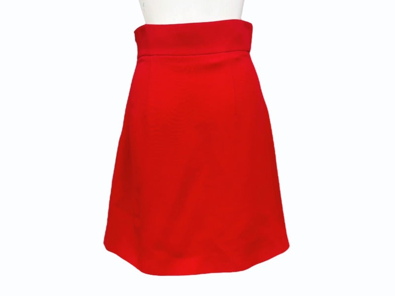 MIUMIU Bijou Pocket Flare Skirt MG518 Size 36 Rayon Acetate Rhinestone Red Good Condition Used 4b005087