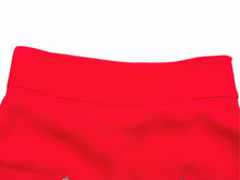 Load image into Gallery viewer, MIUMIU ミュウミュウ ビジューポケット フレアスカート MG518 サイズ36 レーヨン アセテート ラインストーン レッド 美品 中古 4b005087