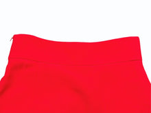 Load image into Gallery viewer, MIUMIU ミュウミュウ ビジューポケット フレアスカート MG518 サイズ36 レーヨン アセテート ラインストーン レッド 美品 中古 4b005087