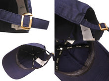 画像をギャラリービューアに読み込む, CELINE セリーヌ ベースボールキャップ ハット 帽子 2AUA1242N サイズM ネイビー ホワイト ロゴ刺繍 良品 中古 4b005090