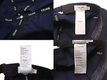 画像をギャラリービューアに読み込む, CELINE セリーヌ ベースボールキャップ ハット 帽子 2AUA1242N サイズM ネイビー ホワイト ロゴ刺繍 良品 中古 4b005090