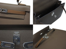 Load image into Gallery viewer, 未使用 HERMES エルメス KELLY ケリートリコロール25 外縫い 2WAYハンドバッグ ヴォーエプソン トープ アルザン ビスキュイ シルバー金具 U刻印 中古 4b005109