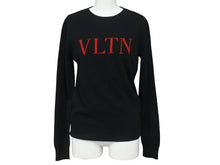 Load image into Gallery viewer, VALENTINO ヴァレンティノ ニット トレーナー SB3KC10546T ウール カシミヤ ブラック レッド サイズS 美品 中古 4b005119
