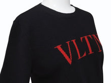 Load image into Gallery viewer, VALENTINO ヴァレンティノ ニット トレーナー SB3KC10546T ウール カシミヤ ブラック レッド サイズS 美品 中古 4b005119